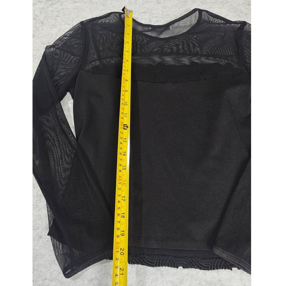 Flora Nikrooz Sheer Embroidered Top, Black, Formal-Casual, Sexy,  Womans Sz M - Picture 9 of 10